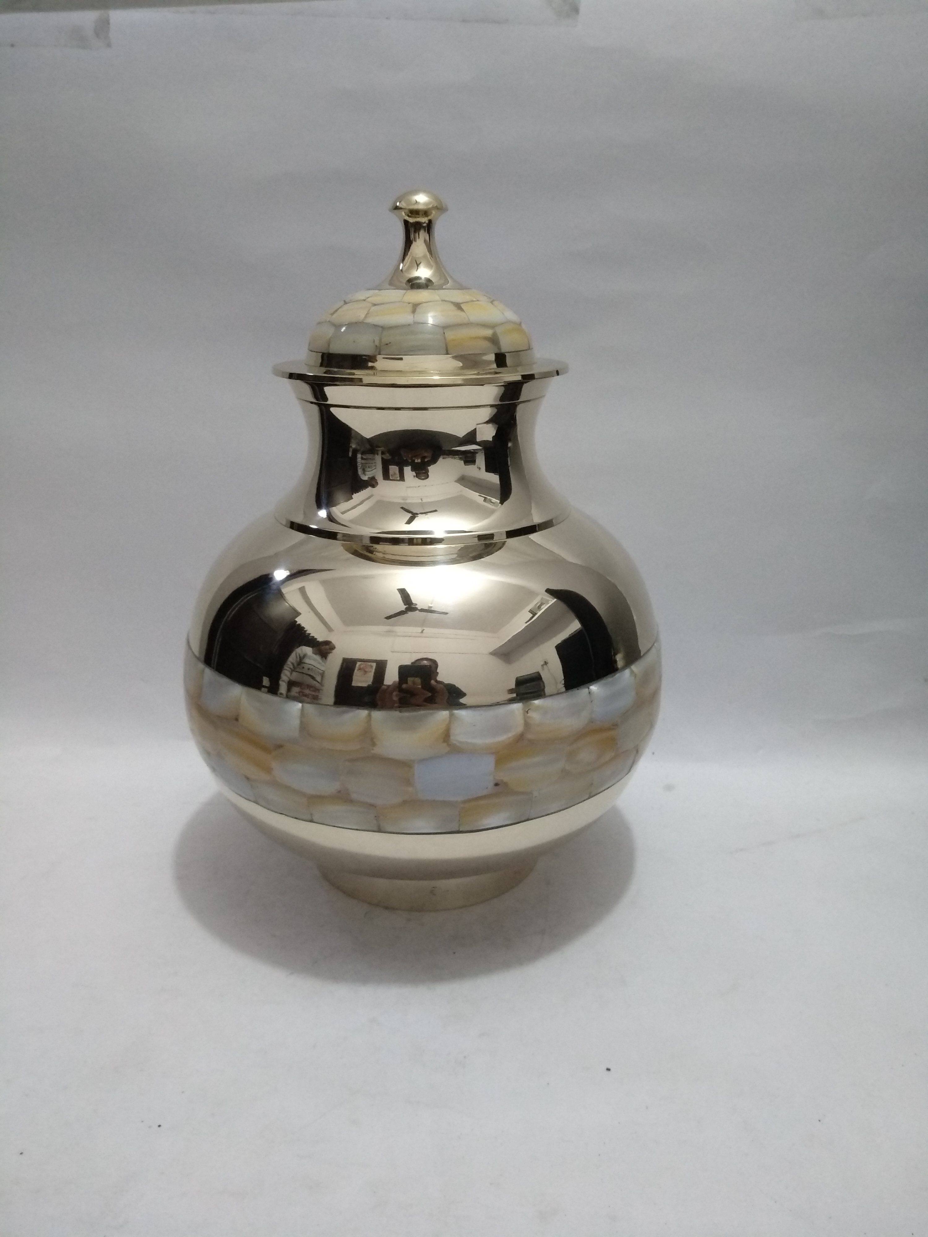 Enamel Orb Red Raku Urn