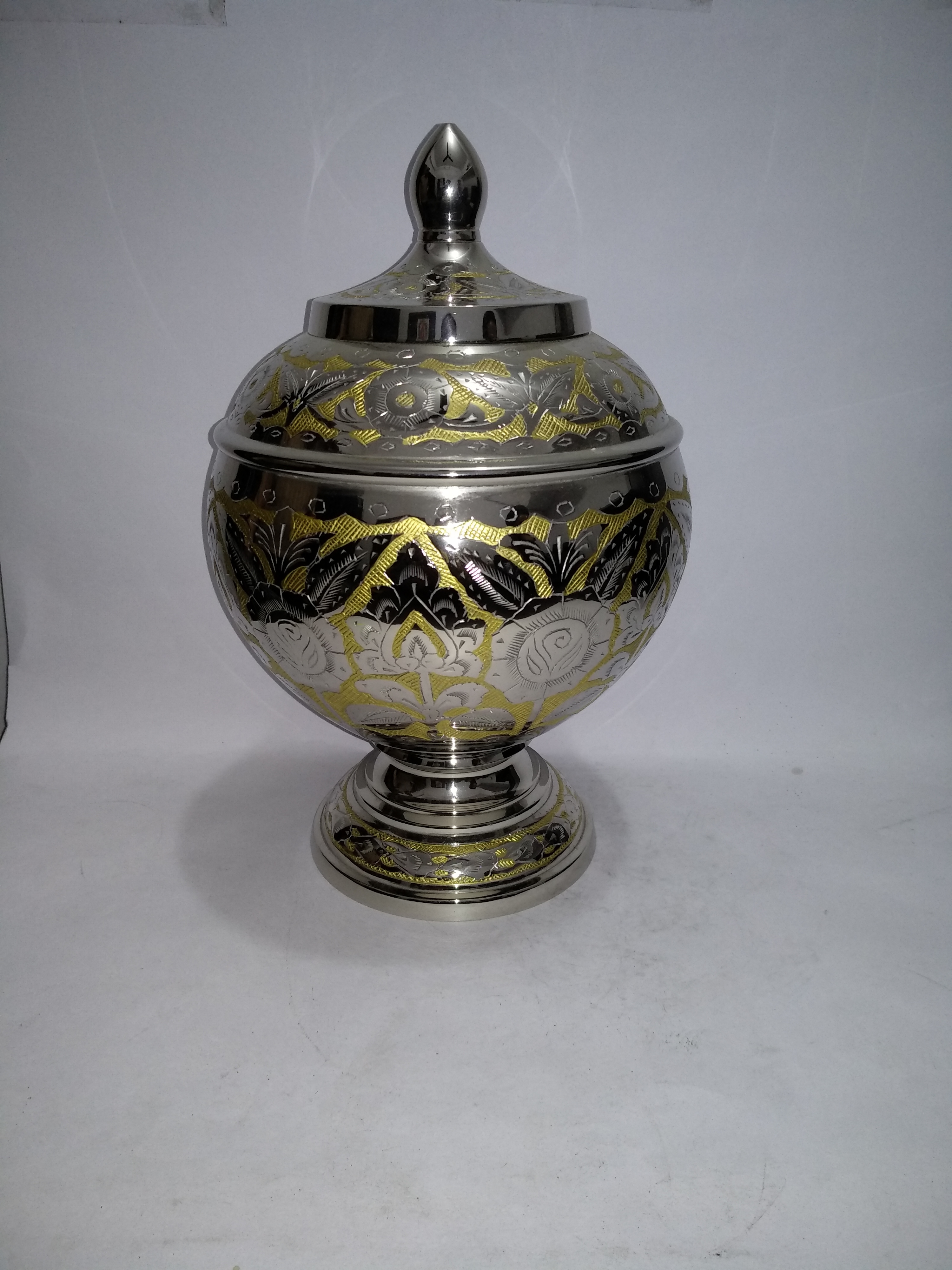 Enamel Orb Red Raku Urn