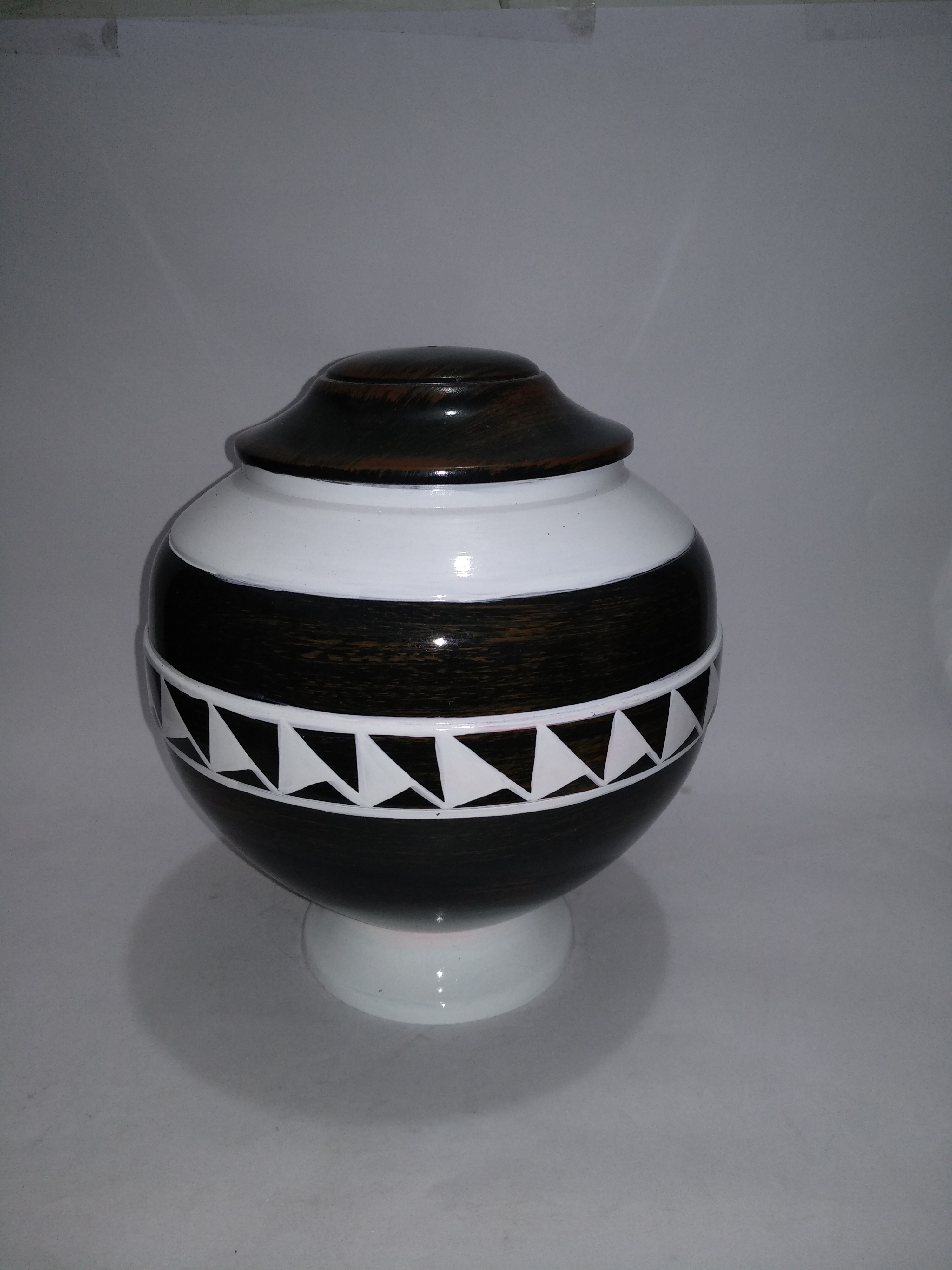 Enamel Orb Red Raku Urn