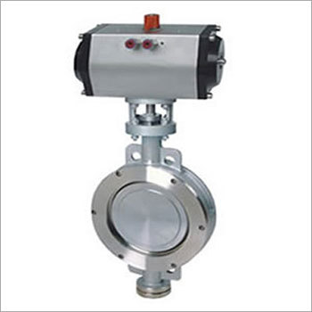 Pneumatic Hard Seal Butterfly Valve - Color: Silver