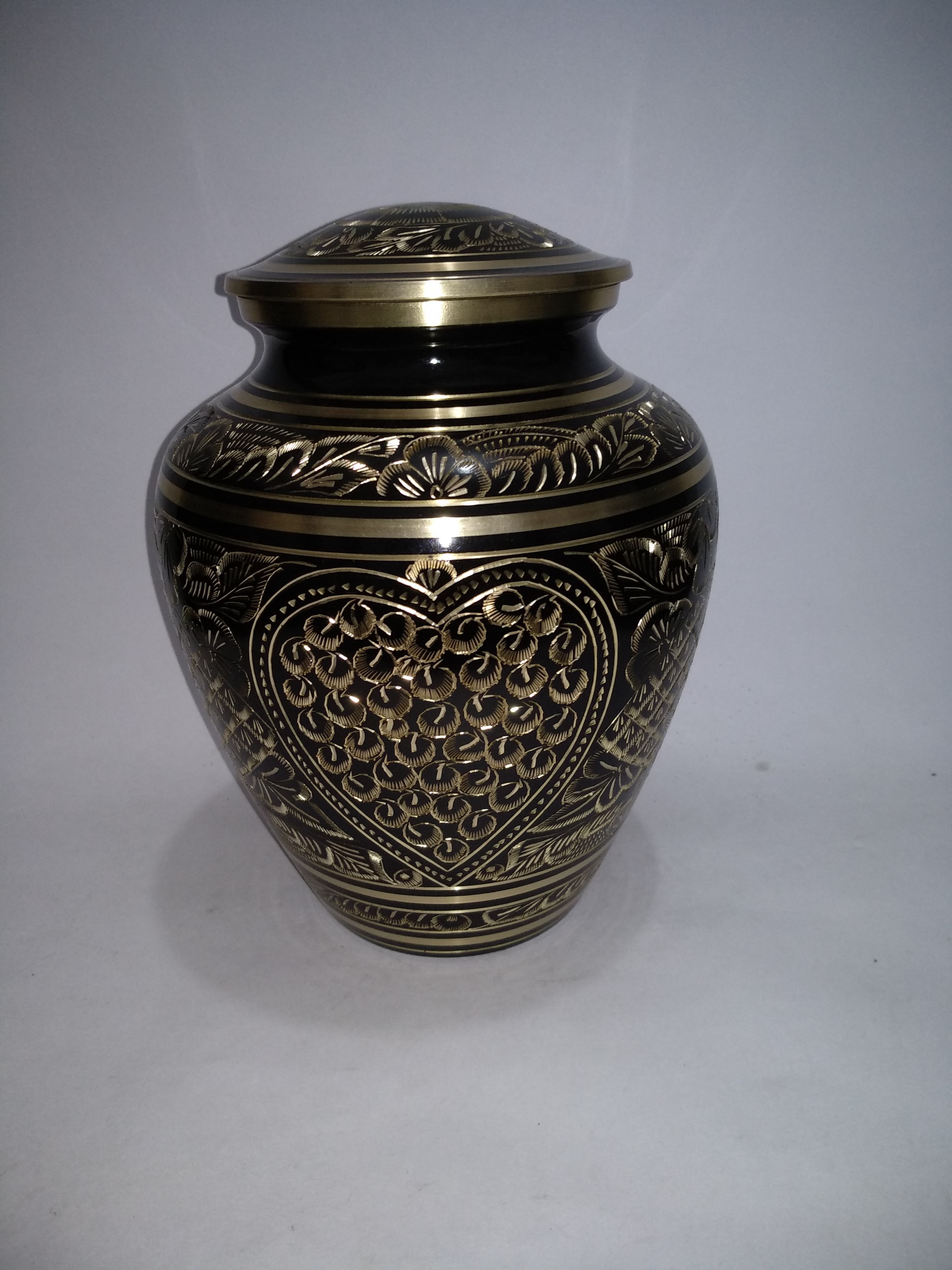 White Mother Of Pearl Brass Funeral Cremation Urn