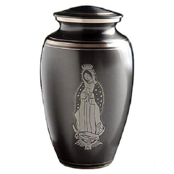 White Mother Of Pearl Brass Funeral Cremation Urn