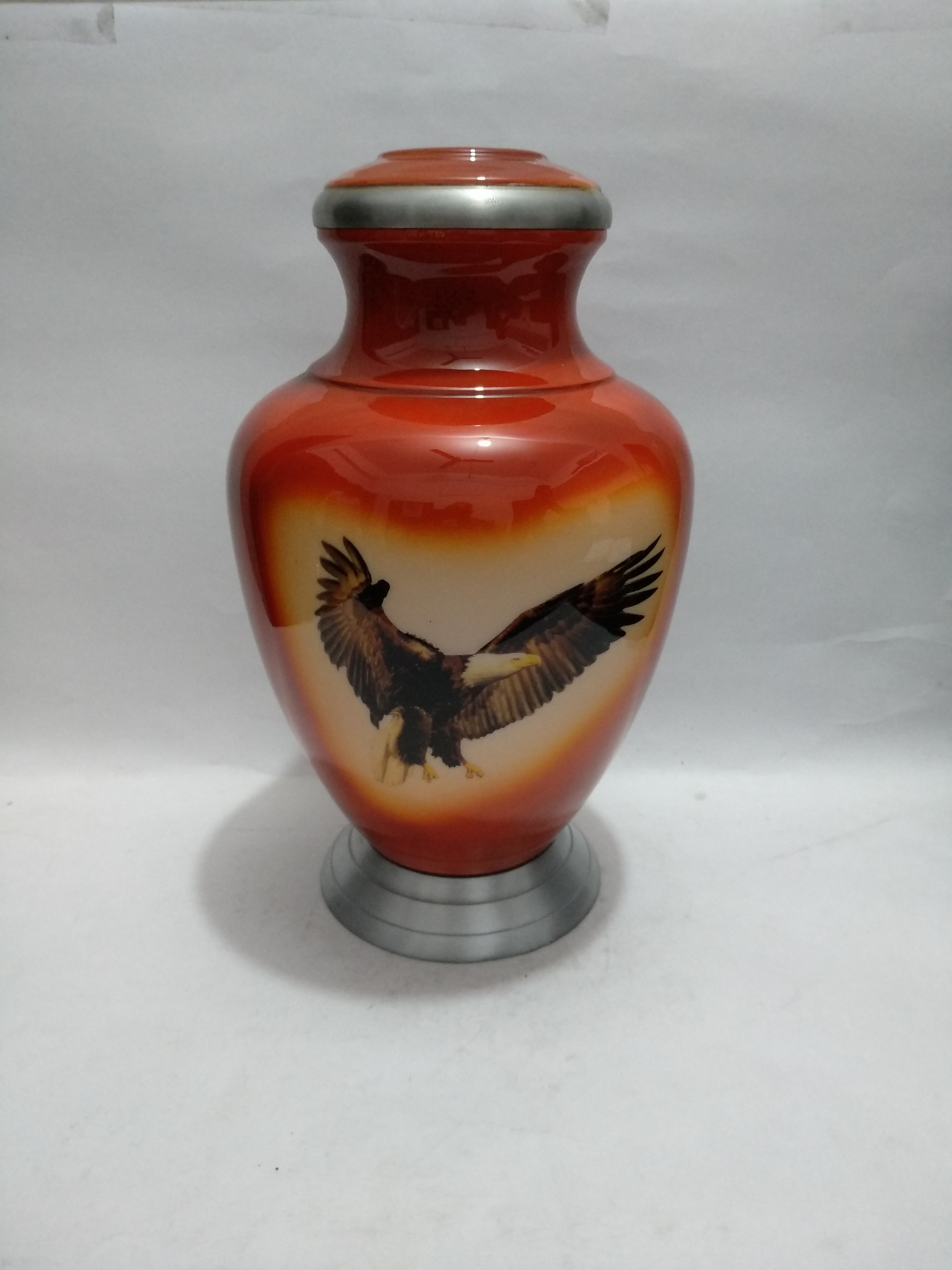 White Mother Of Pearl Brass Funeral Cremation Urn