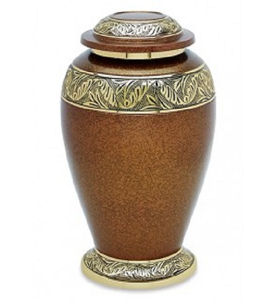 Black & Gold Praying Hand Brass Cremation Urn