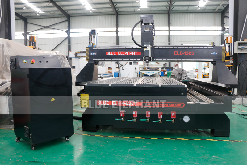 Vacuum Cleaning System Blue Elephant 1325 4 Axis Cnc 3d Router For Stone Wood Mdf Iron
