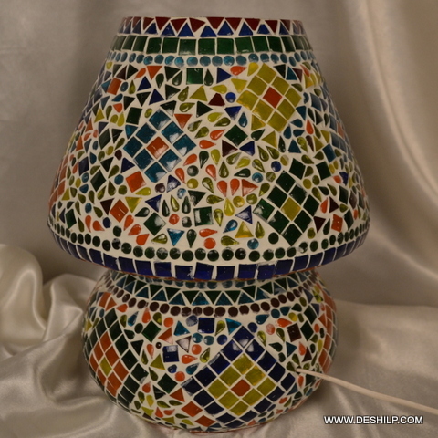 Multicolor Small Glass Mosaic Table Lamp