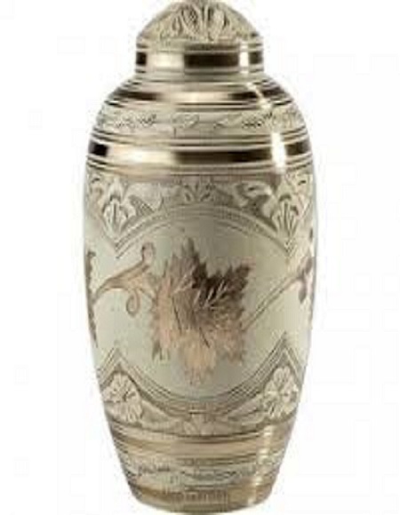 American Silver & Gold Brass Metal Cremation Urn