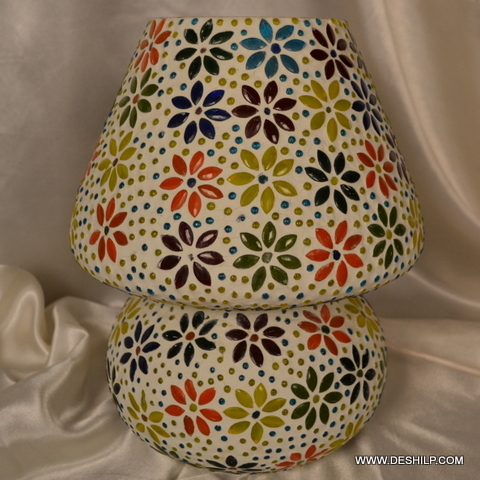 Multicolored Decor Mosaic Table Lamp - Finish: Handmade