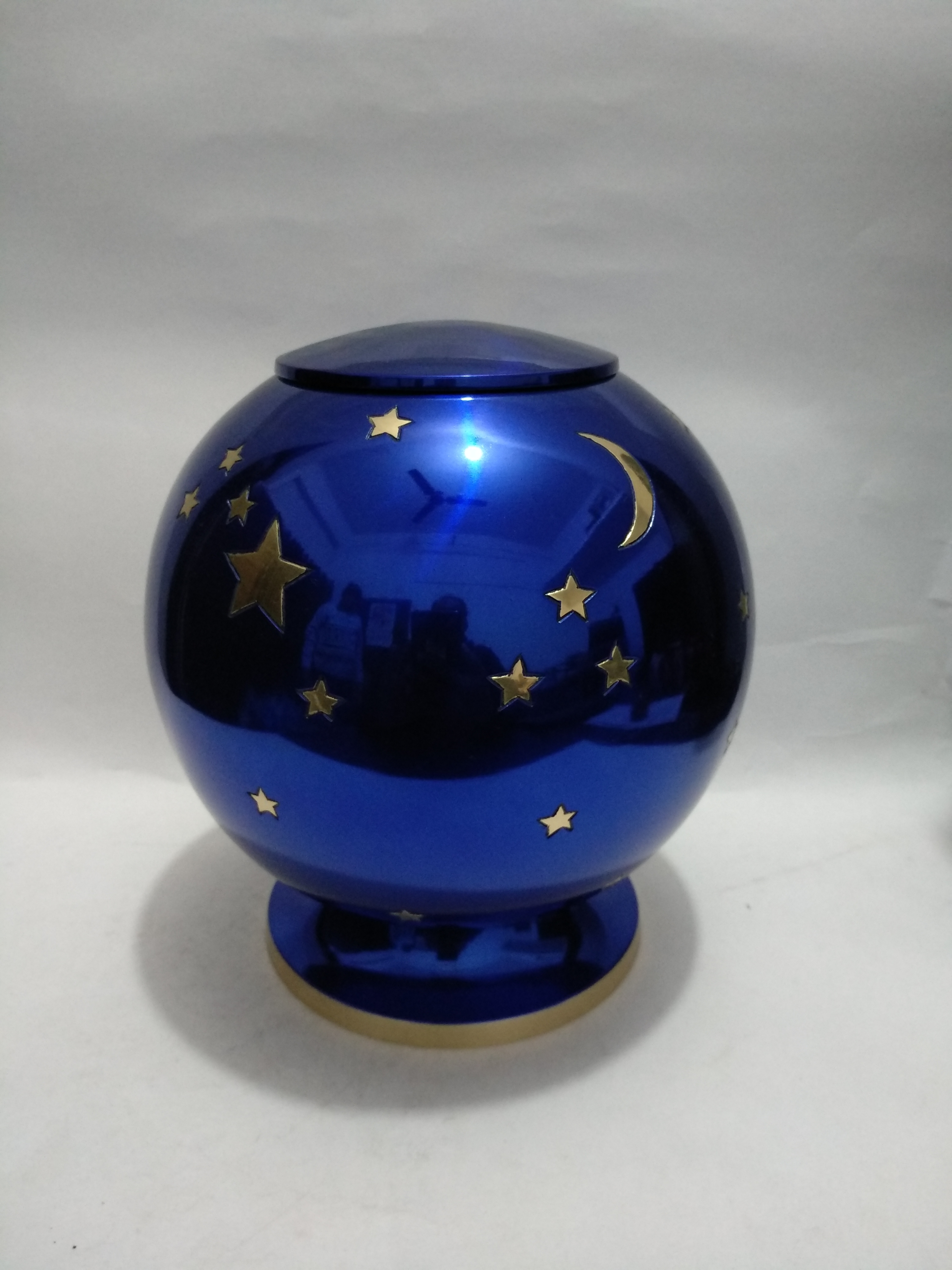 Gold Blue Night Holding You Cremation Urn