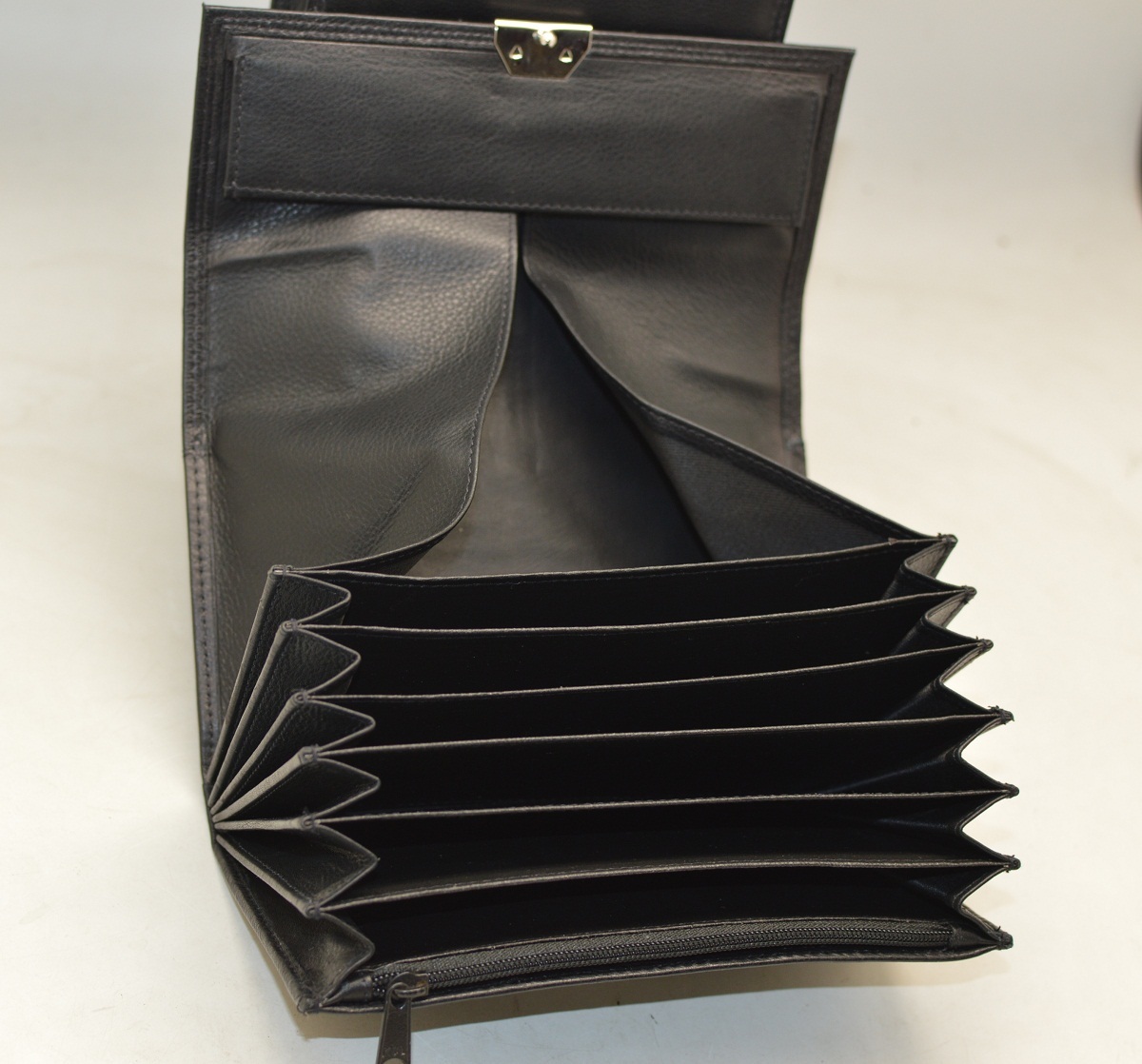 Ladies Leather Purse - Cow Leather, Customized Size, Elegant Black Color | Compact Design, Lock Closure, Water Resistant, Lightweight, Tear Proof, Rugged Body