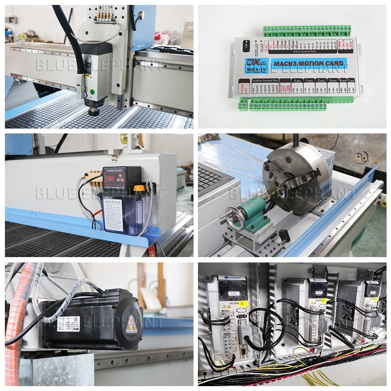 Vacuum Cleaning System Wood Rotary Cutting Machine , Cnc Router 1325 4 Axis Woodworking Cnc Milling Machine
