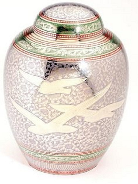 Gold Multi-color Brass Cremation Urn