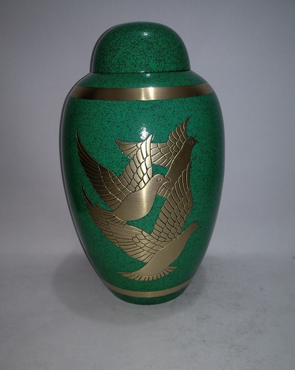 Gold Multi-color Brass Cremation Urn