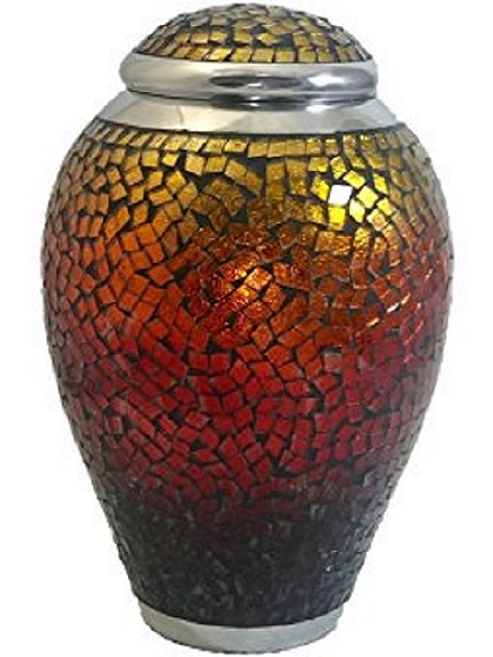 Gold Multi-color Brass Cremation Urn