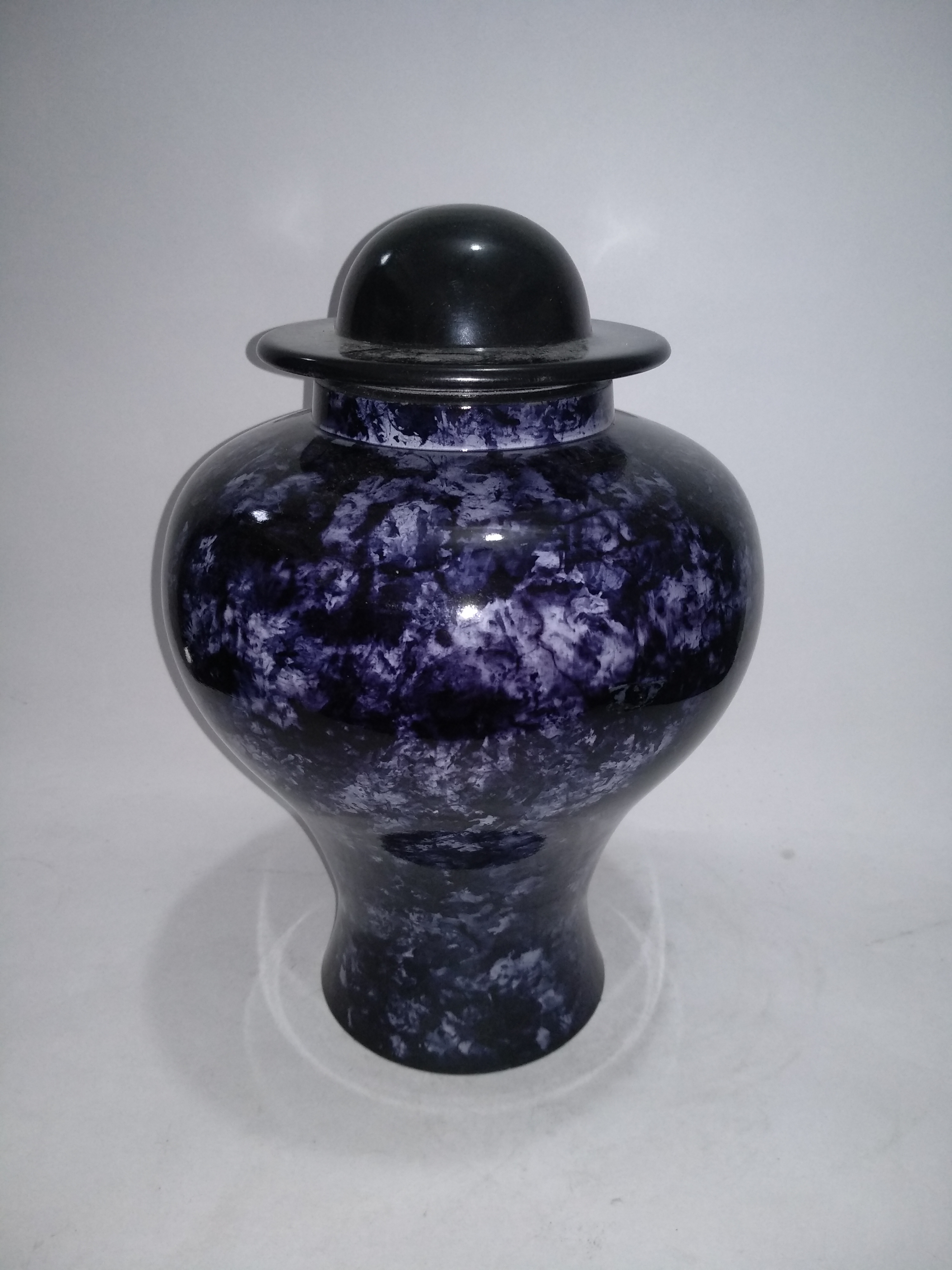 Enamel Red Marble Adult Cremation Urn