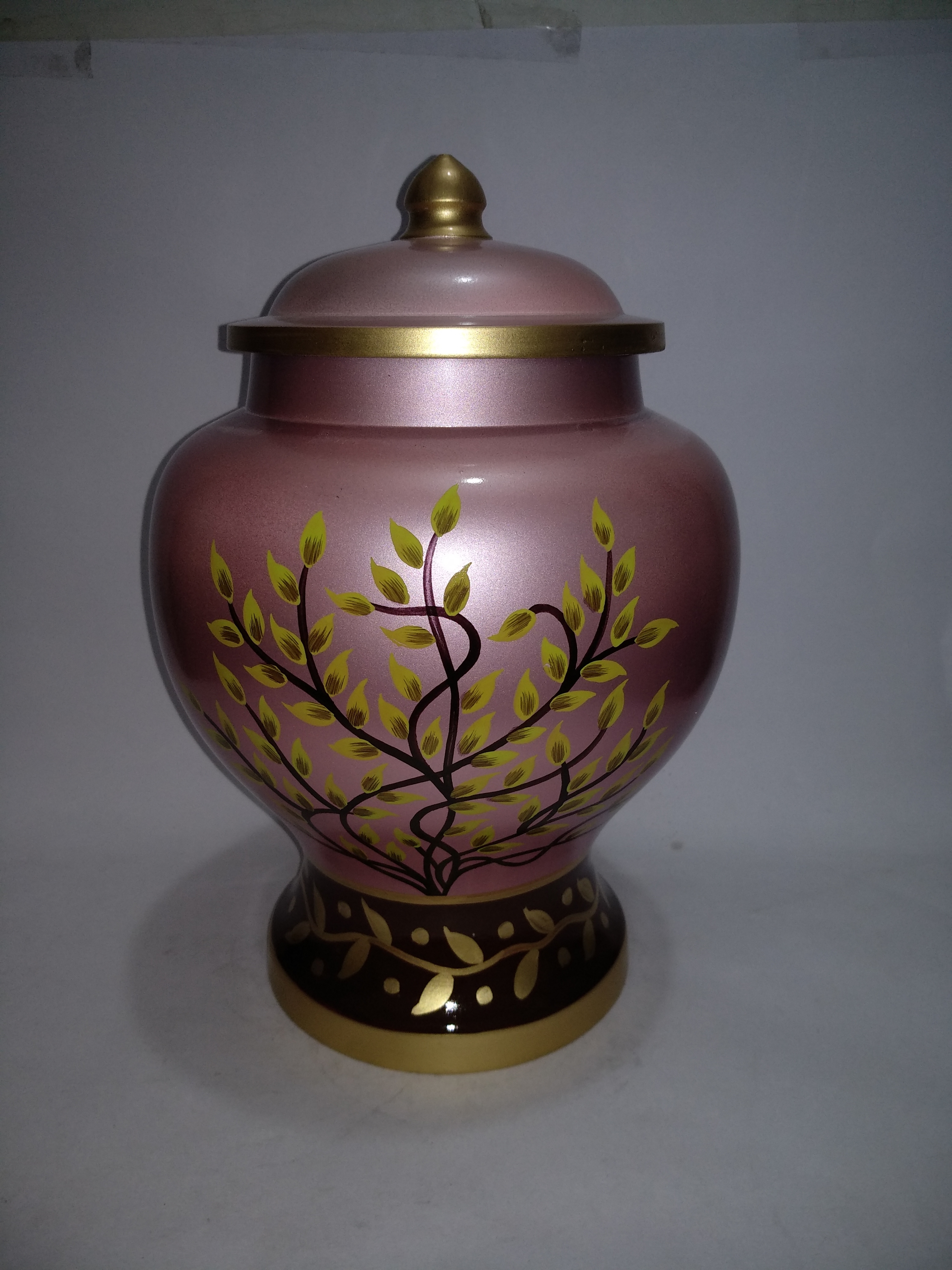 Enamel Red Marble Adult Cremation Urn