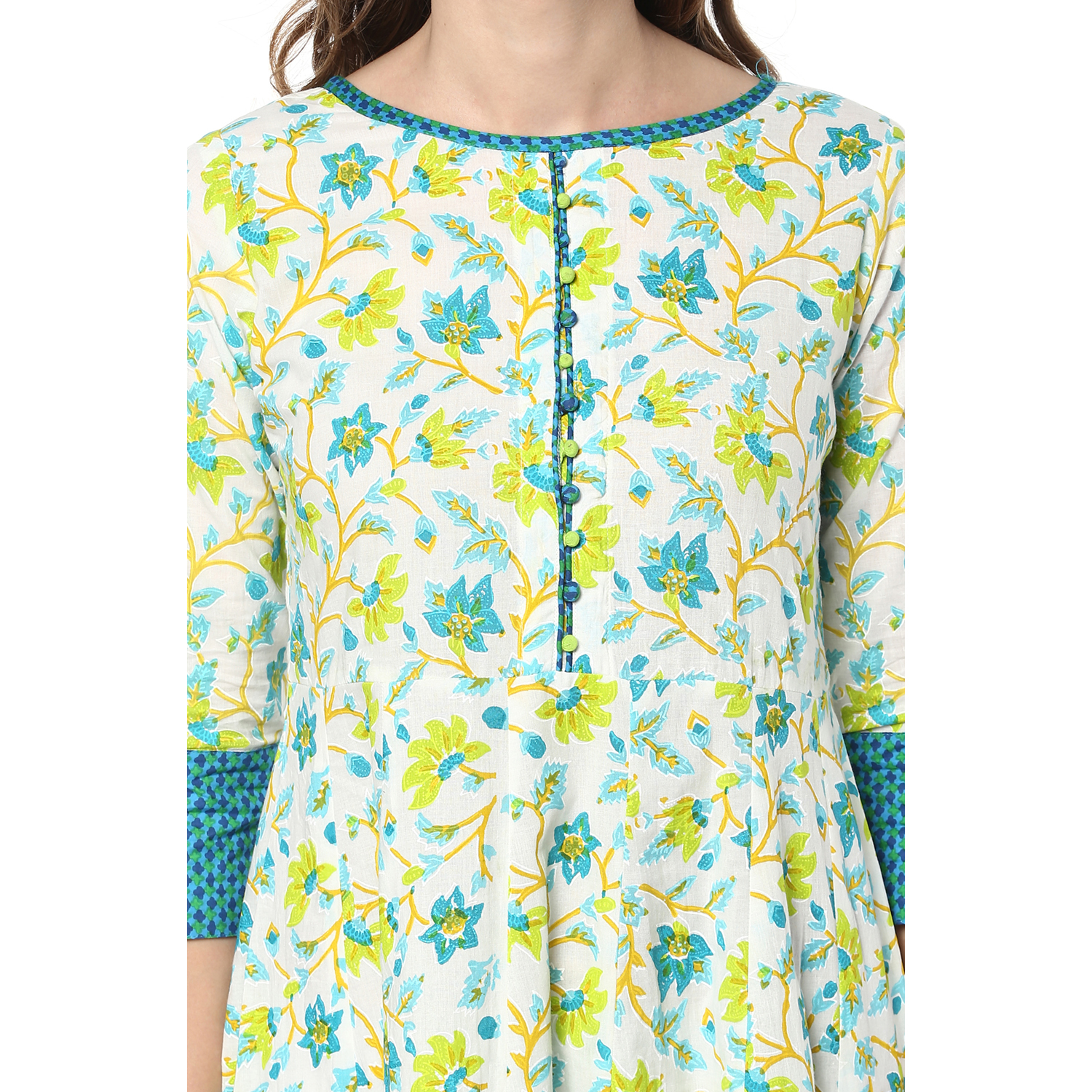 Printed Anarkali Cotton Kurti