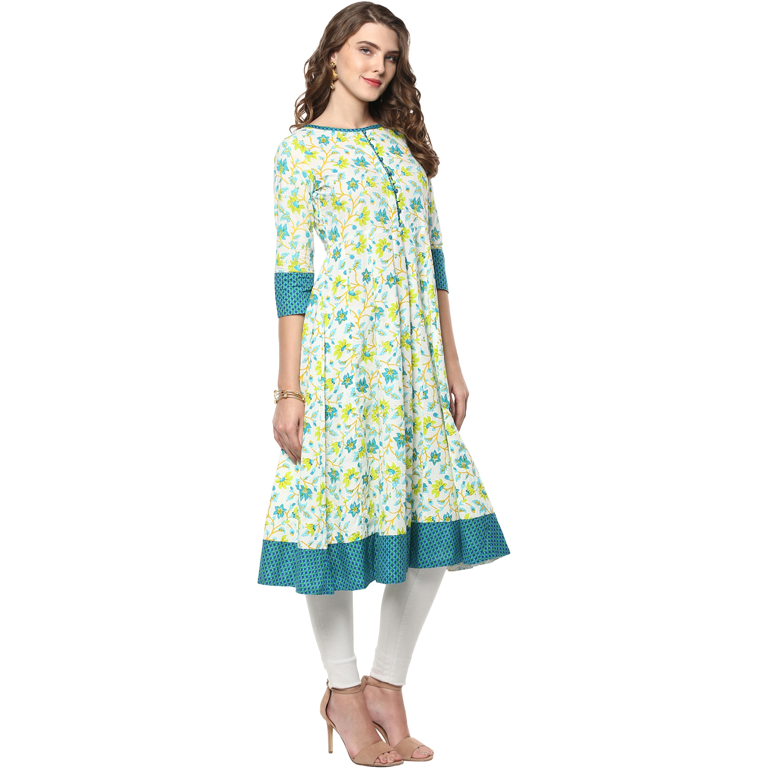 Printed Anarkali Cotton Kurti