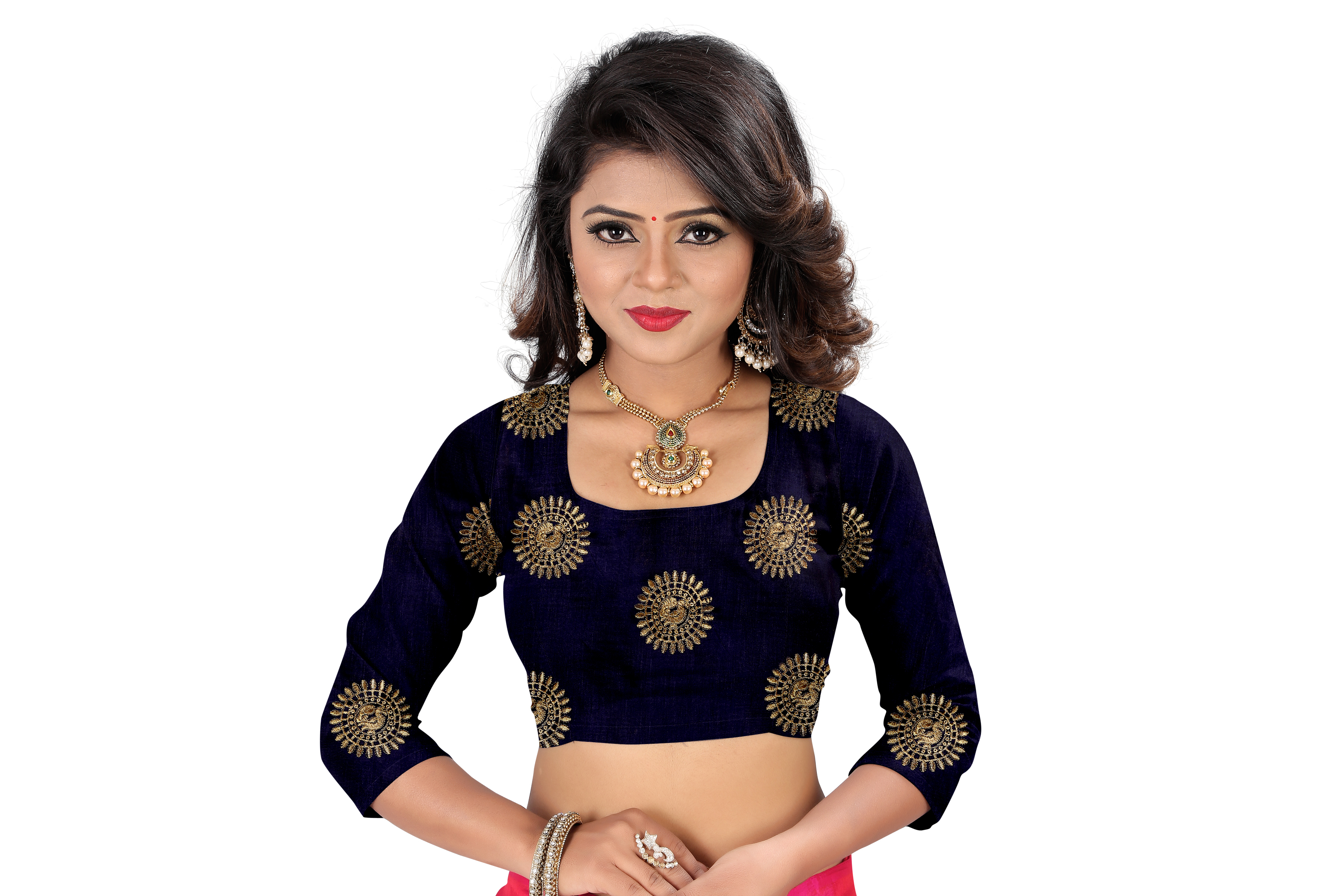 Fancy Paper Silk Saree - Art Silk, Multicolour Dots Design | Stone & Zari Work Details