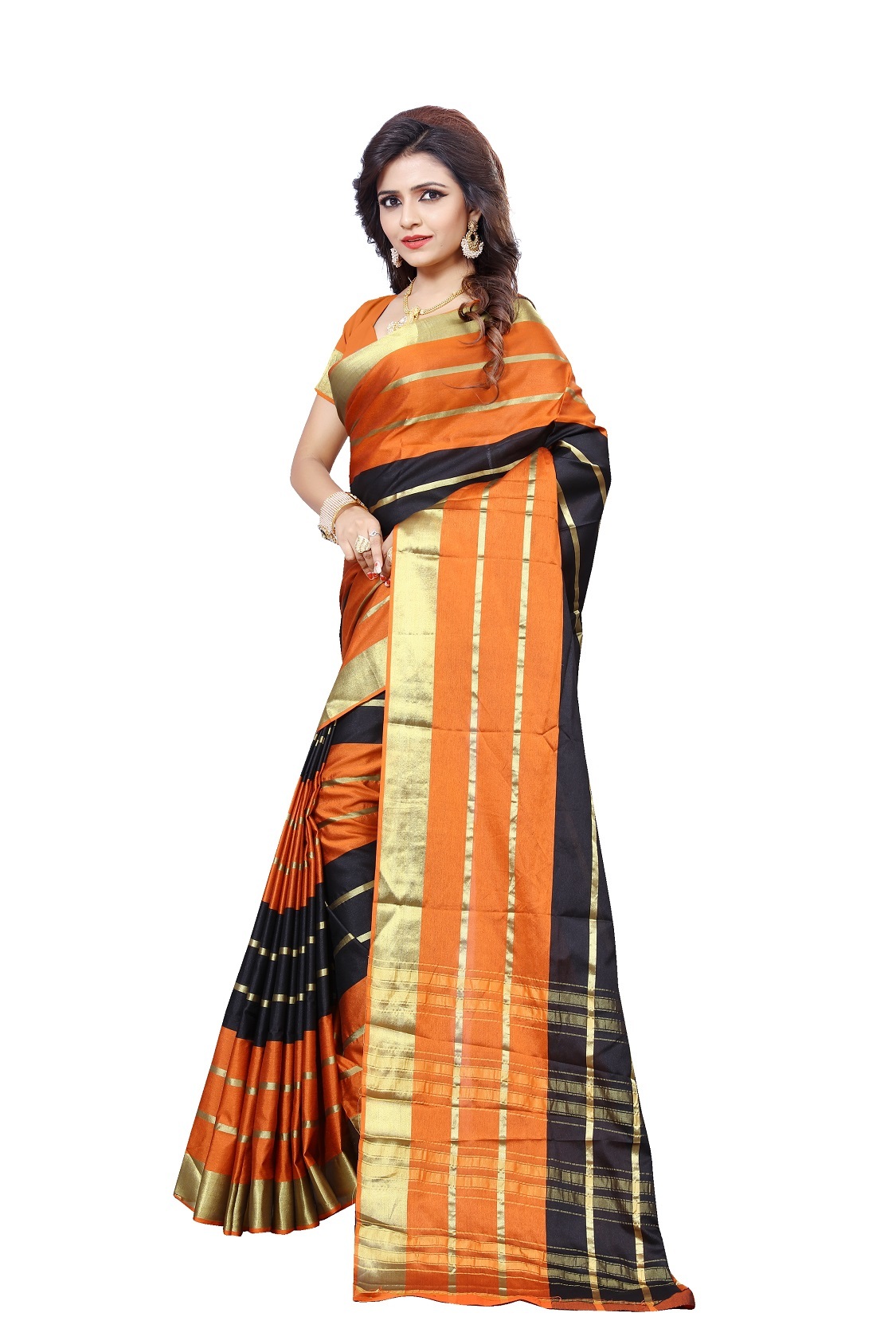 Fancy Cotton Silk Saree - Cotton Silk 5.5 Mtr Length 0.8 Mtr Blouse Length | Multicolour Checked Pattern Other Indian Style