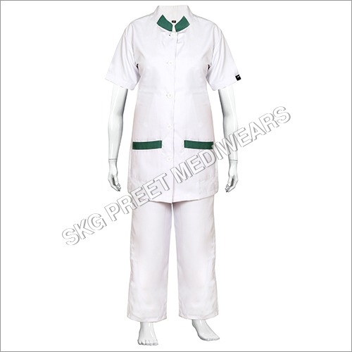 White Half Sleeve Nursing Uniform