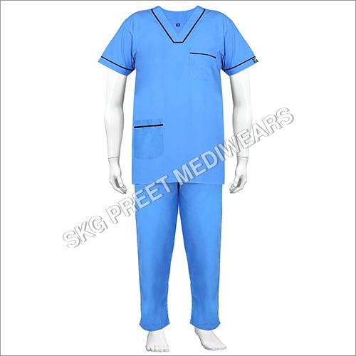 Patient Suit - Cotton Fabric, Unisex Sizes S-XXXL, Blue Color | Medium Sleeve Style, 1 Chest Pocket, 1 Waist Pocket, Standard Collar