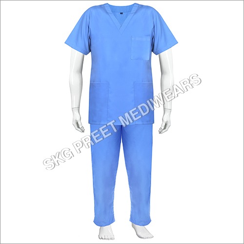 Cotton Blue Color Scrub Suit