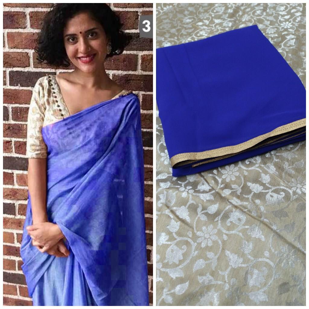 Multi Plain Saree