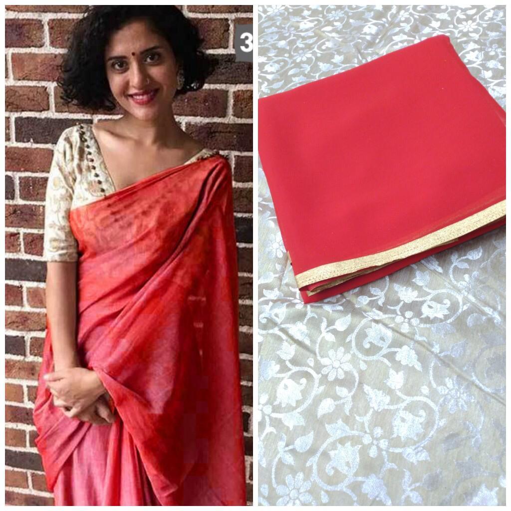 Multi Plain Saree