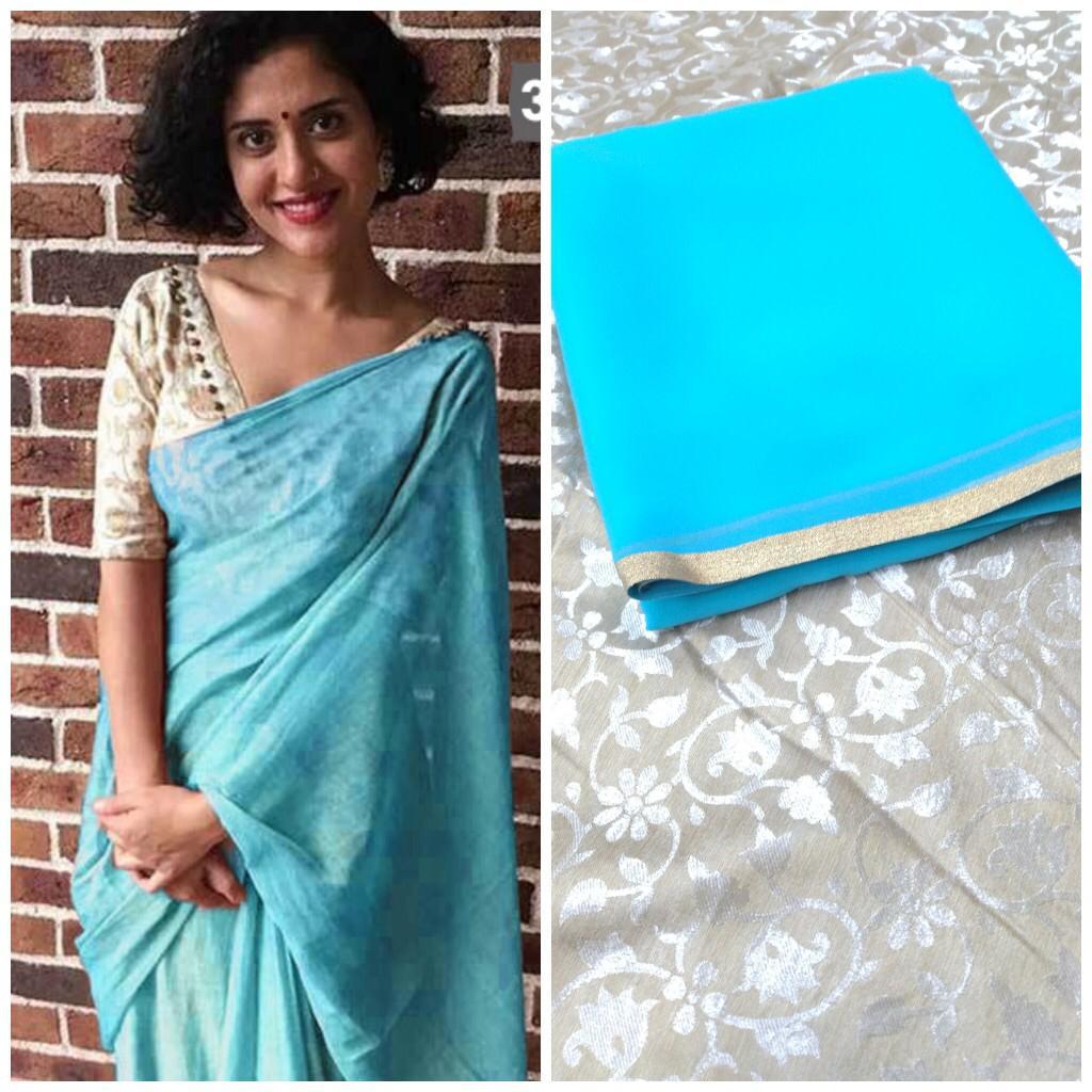 Multi Plain Saree