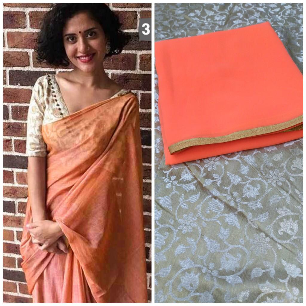 Multi Plain Saree