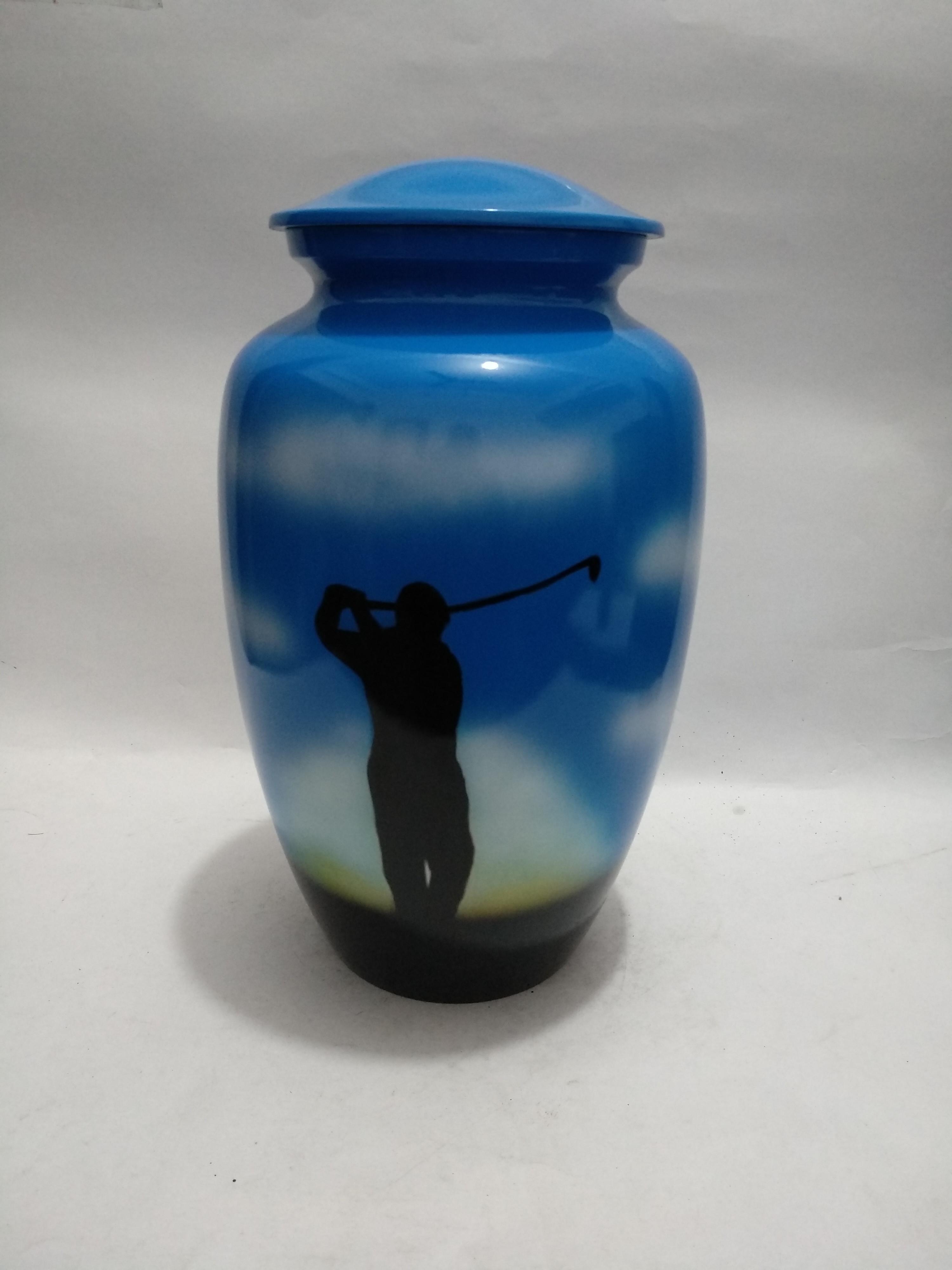 Enamel Red Adult Cremation Urn For Ashes