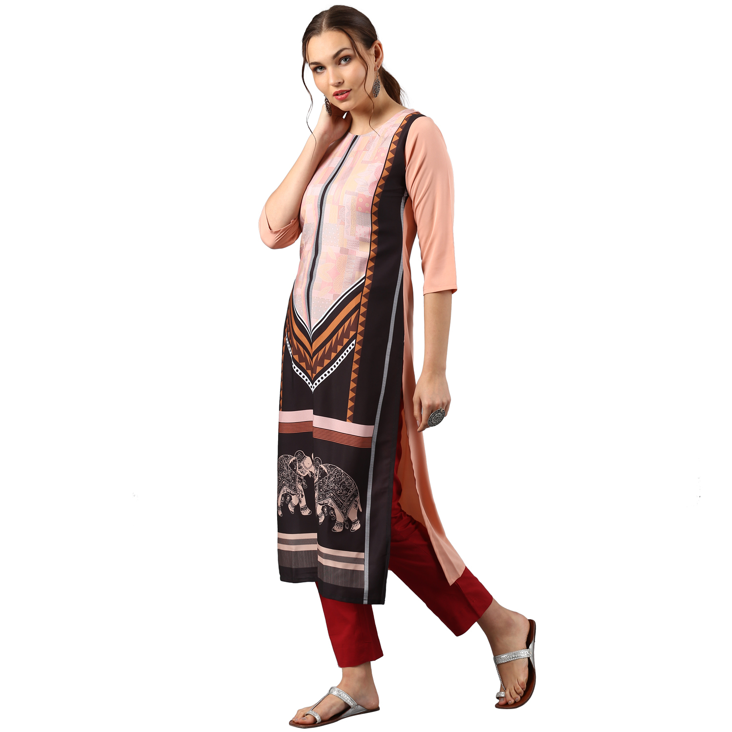 Designer Printed Crepe Kurti