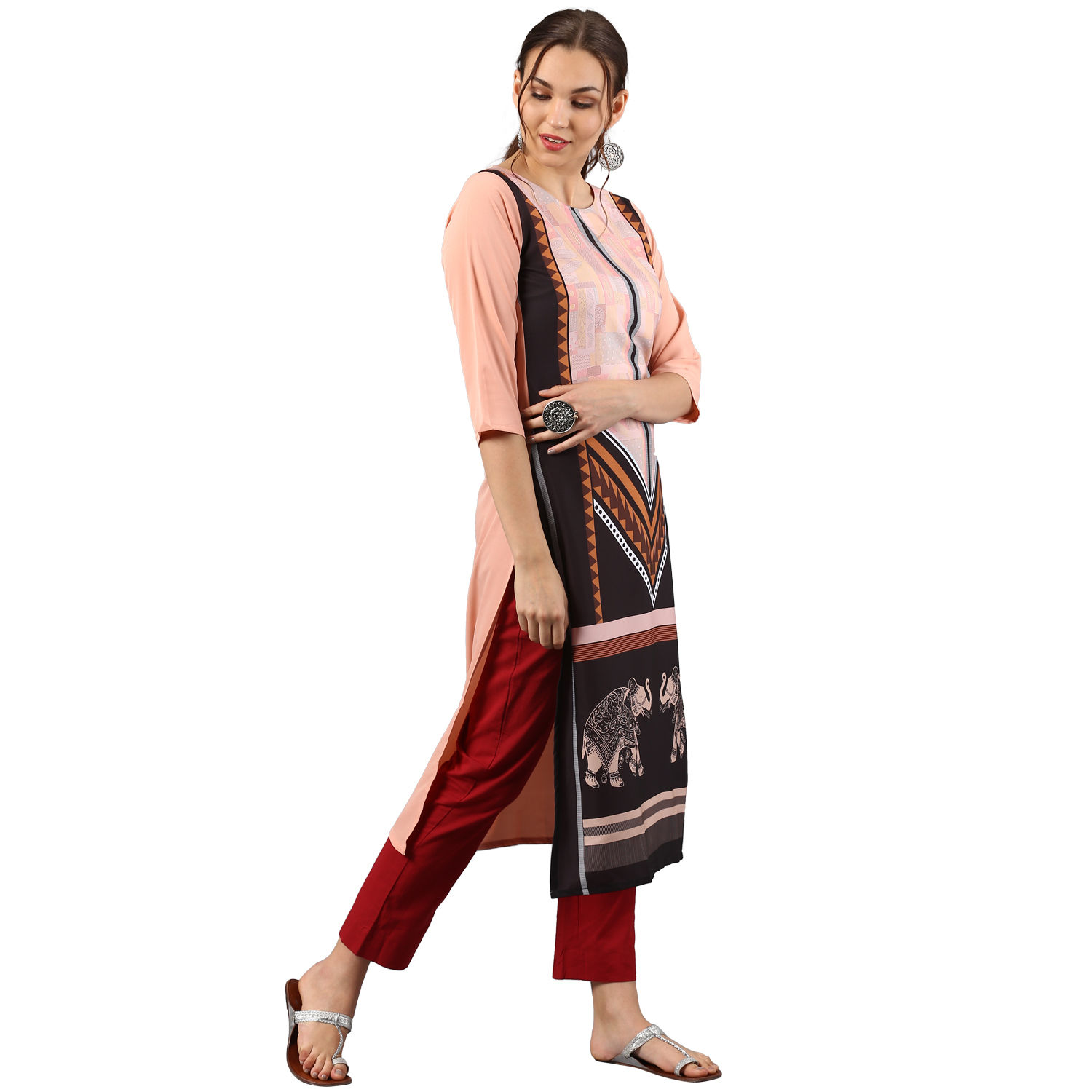 Designer Printed Crepe Kurti