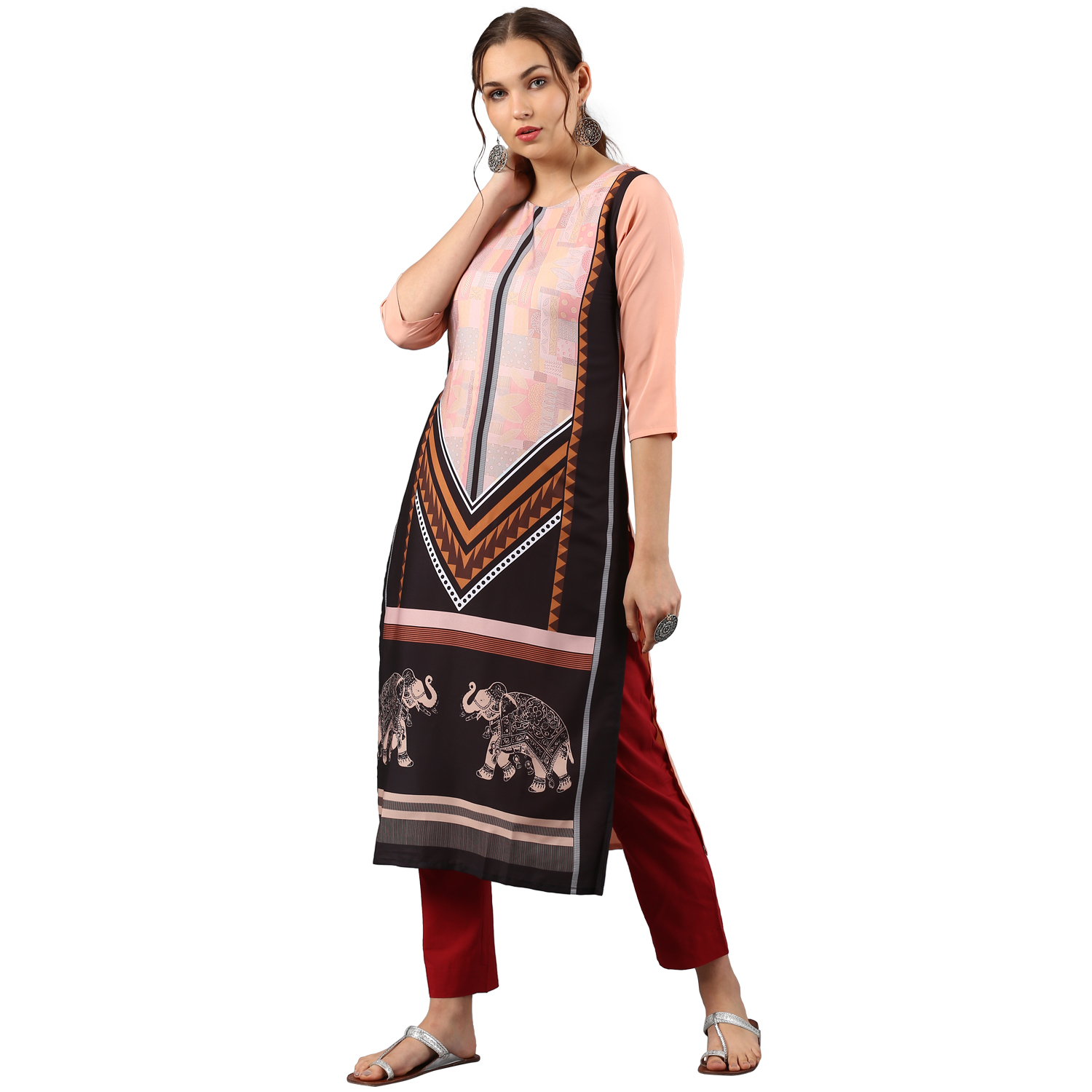 Designer Printed Crepe Kurti