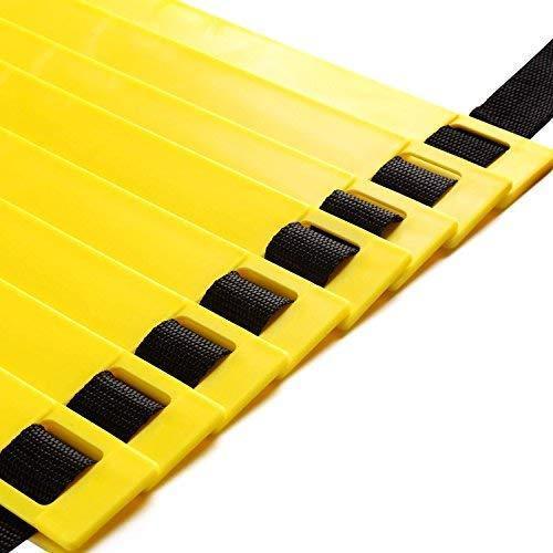 Apg Flat Regular Adjustable Speed Agility Ladder (8m With 20 Rungs) - Plastic Rungs, Yellow Color, Waterproof, Dustproof | Enhances Speed, Strength And Coordination