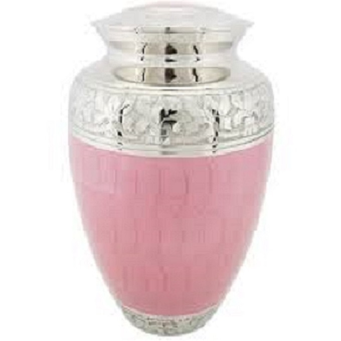 White & Red Flowerpot Cremation Urn For Home Decor