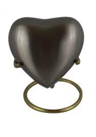 Enamel Classic Red Heart Keepsake Urn With Stand