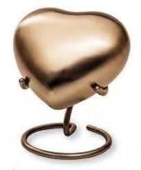 Enamel Classic Red Heart Keepsake Urn With Stand