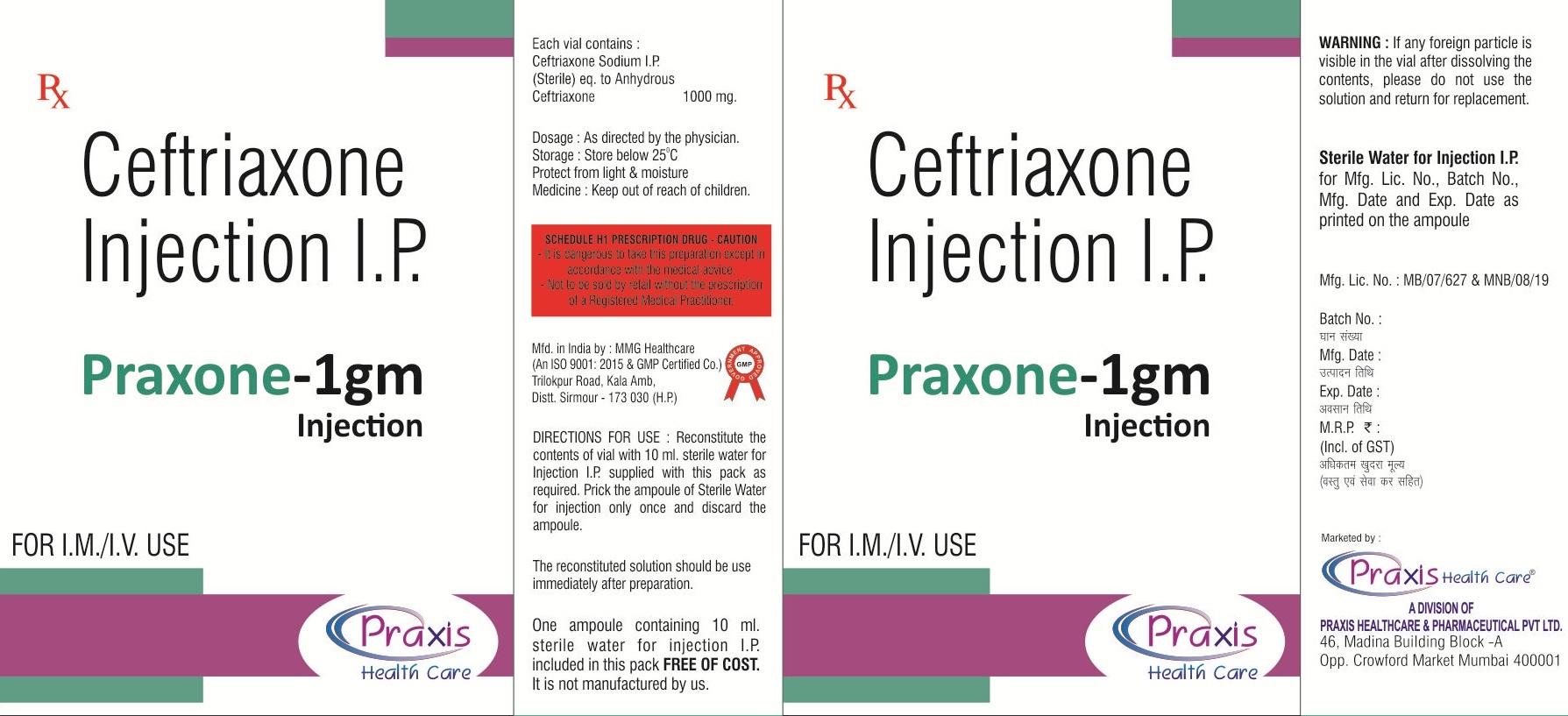 Praxone-1gm Injections Expiration Date: 24 Months
