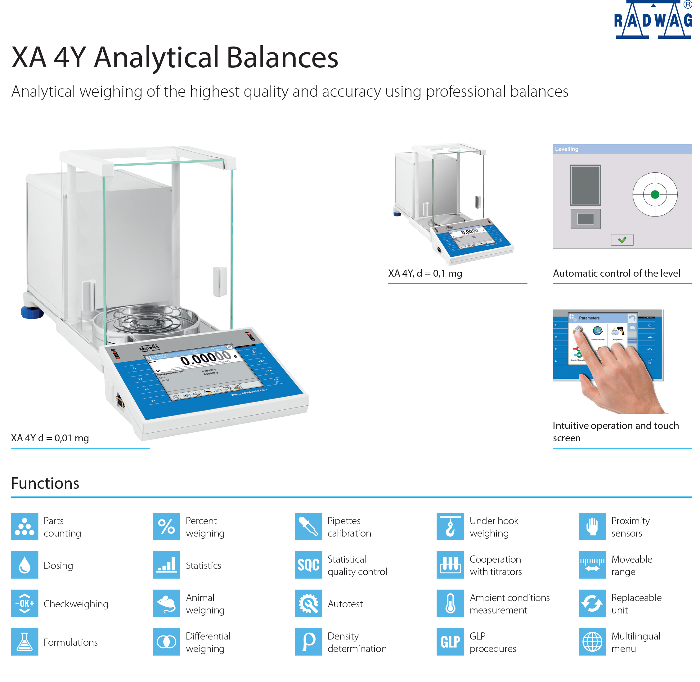 Radwag Analytical Balances Touch Screen