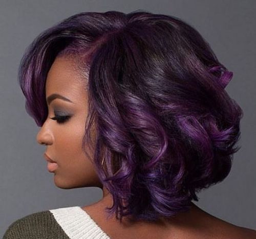Weaving Body Wave Purple Bob