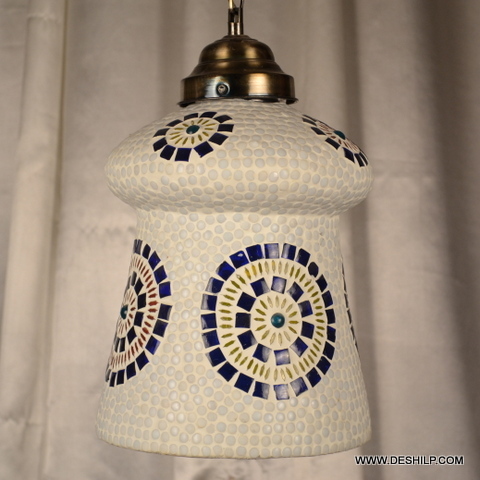 Multicolor Yellow Mosaic Glass Hanging