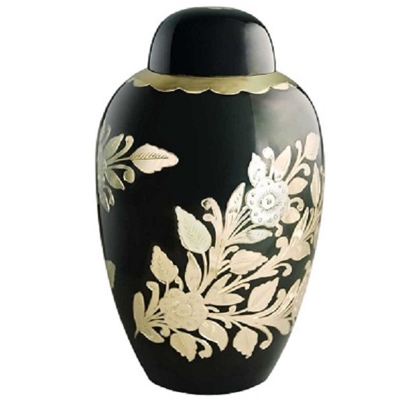 Black Metal Aluminum Urn