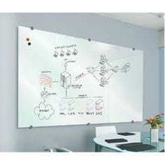 Glass Sign Board - Tempered Glass Various Dimensions 4mm Thickness White Color - Frameless Wall Mounted Smooth Surface