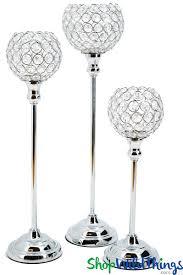 Silver Crystal Candle Stand Holder