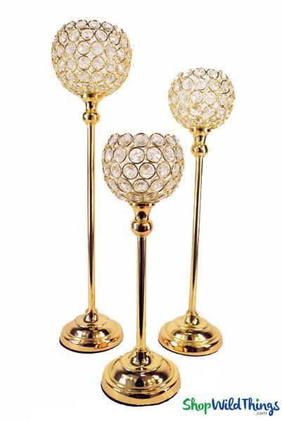 Silver Crystal Candle Stand Holder