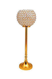 Silver Crystal Candle Stand Holder