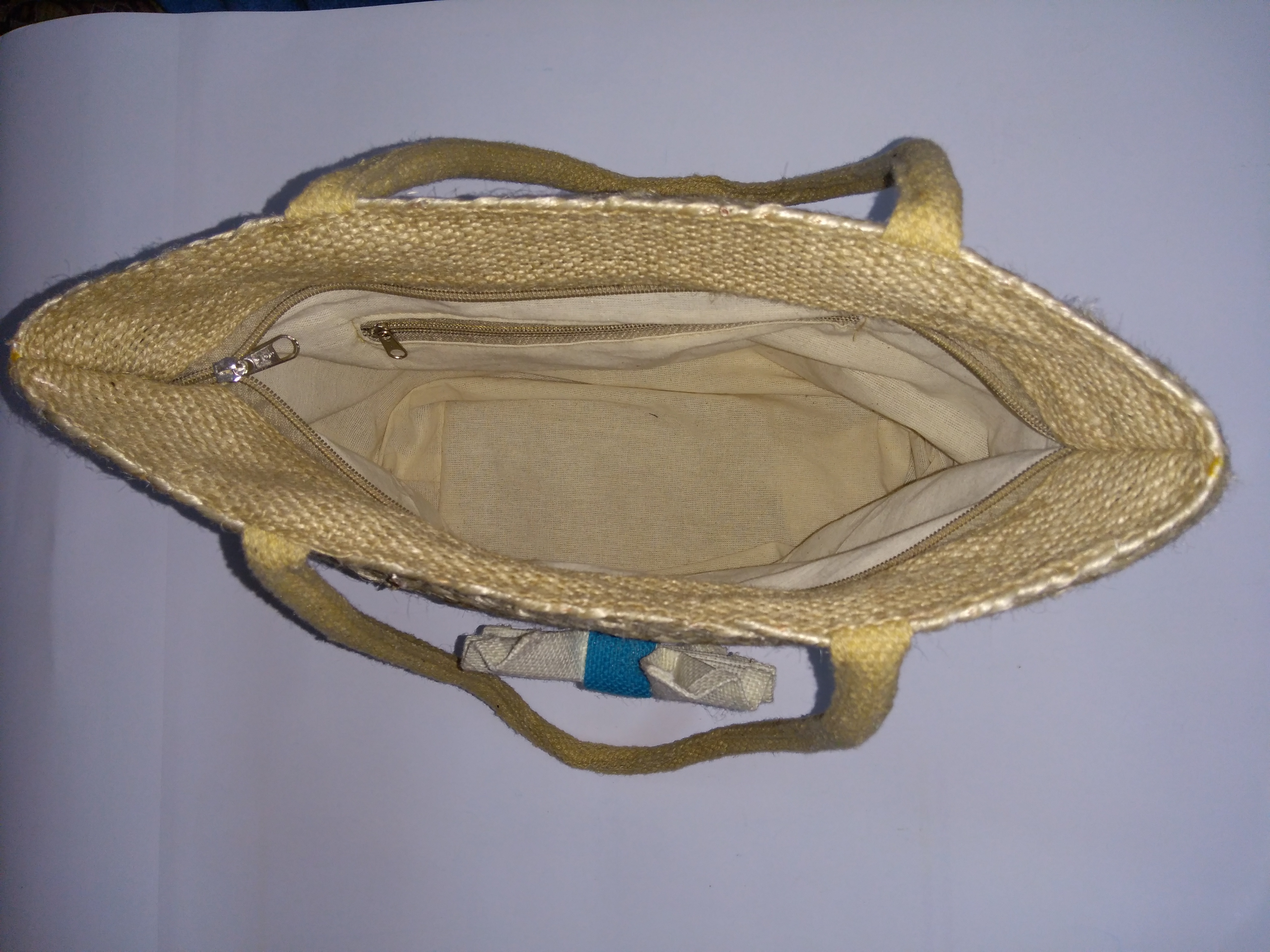 Wheat Color Jute Handmade Designer Bag