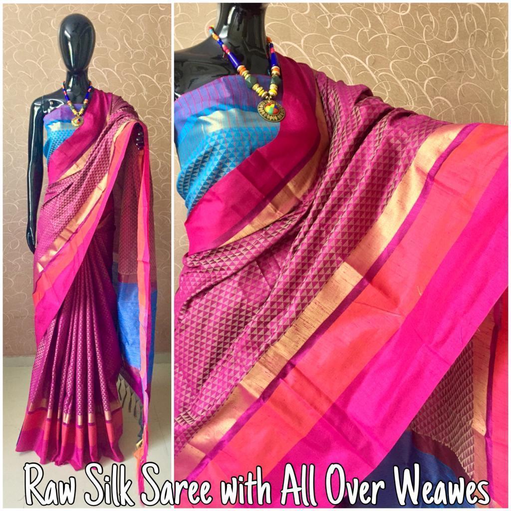 Multi Raw Silk Saree